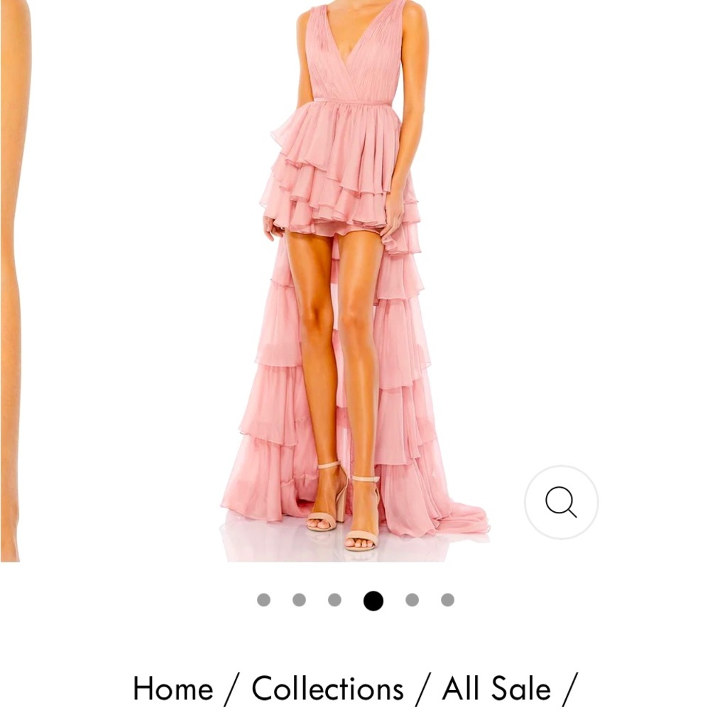 Mac Duggal Sz 2 Rose Pink Hi lo tiered formal prom dress